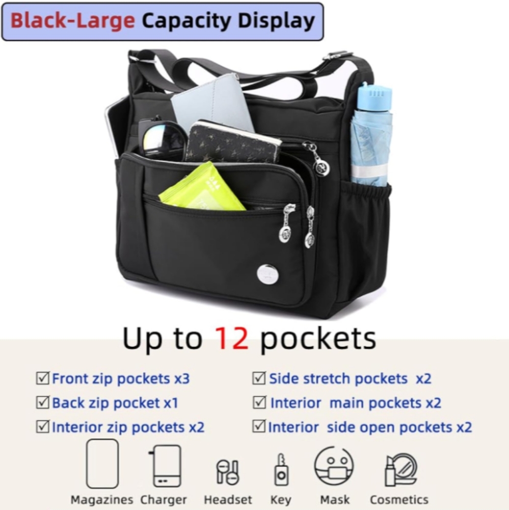 MINTEGRA Shoulder Handbag Roomy Multiple Pockets Bag Ladies Crossbody Purse - Picture 3 of 9